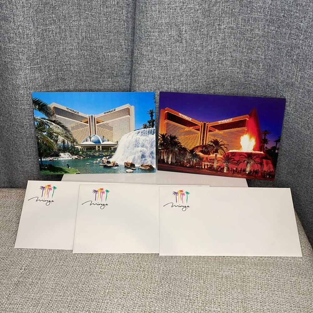 Vintage Mirage Las Vegas post cards & envelopes